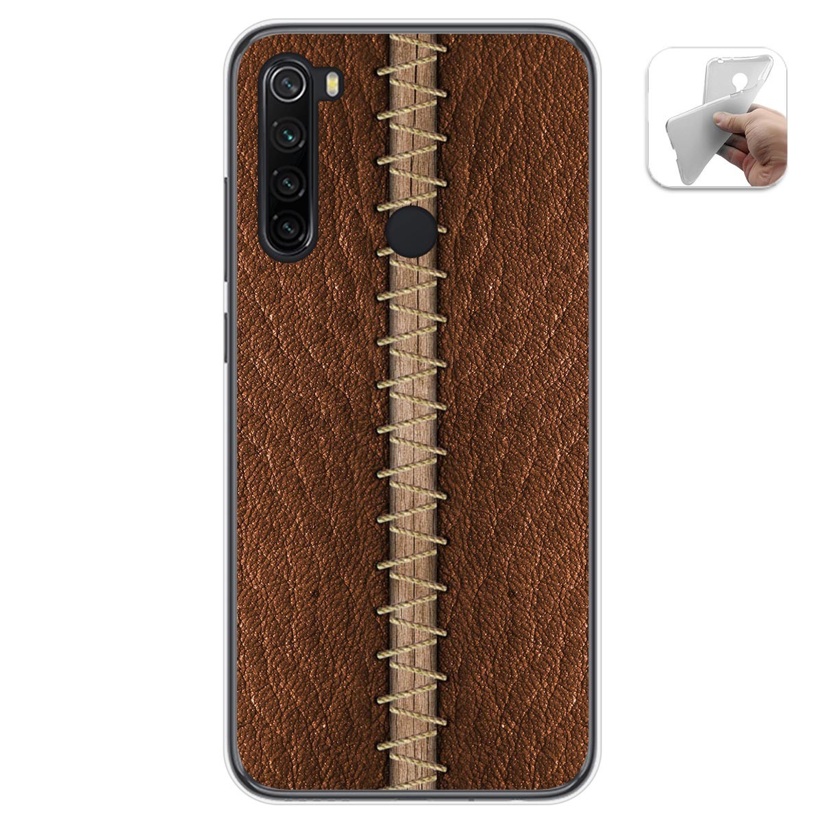 Funda Gel Tpu para Xiaomi Redmi Note 8 (2019/2021) diseño Cuero 01 Dibujos
