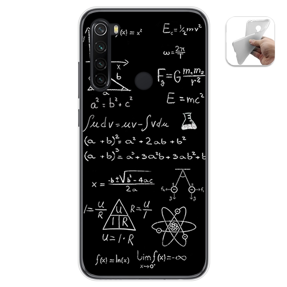 Funda Gel Tpu para Xiaomi Redmi Note 8 (2019/2021) diseño Formulas Dibujos