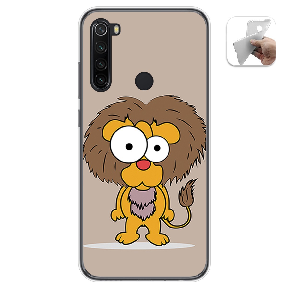 Funda Gel Tpu para Xiaomi Redmi Note 8 (2019/2021) diseño Leon Dibujos