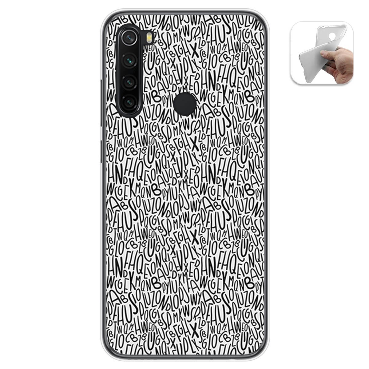 Funda Gel Tpu para Xiaomi Redmi Note 8 (2019/2021) diseño Letras Dibujos