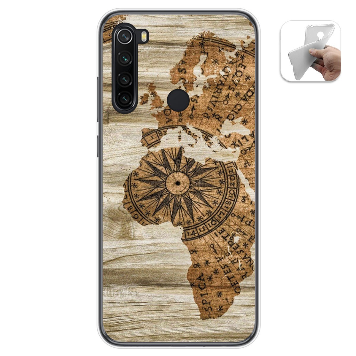 Funda Gel Tpu para Xiaomi Redmi Note 8 (2019/2021) diseño Madera 07 Dibujos
