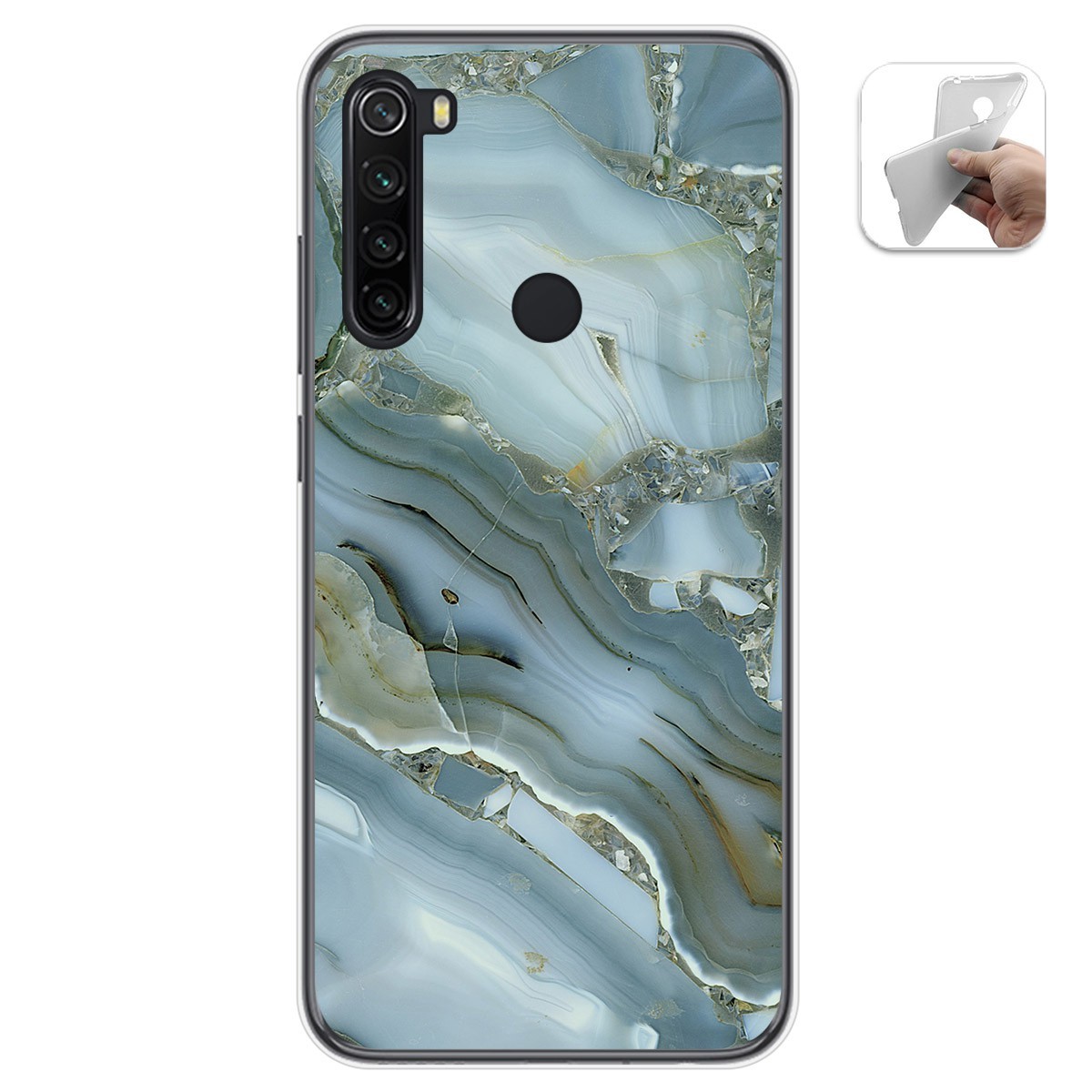 Funda Gel Tpu para Xiaomi Redmi Note 8 (2019/2021) diseño Mármol 09 Dibujos