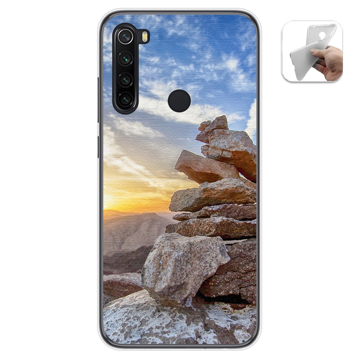 Funda Gel Tpu para Xiaomi Redmi Note 8 (2019/2021) diseño Sunset Dibujos