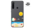 Funda Gel Transparente para Xiaomi Redmi Note 8 (2019/2021) diseño Playa Dibujos
