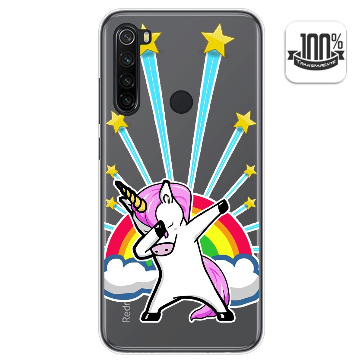 Funda Gel Transparente para Xiaomi Redmi Note 8 (2019/2021) diseño Unicornio Dibujos