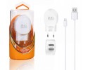 Cargador de Red + Cable Lightning 2,4A Carga Rápida Marca Moxom
