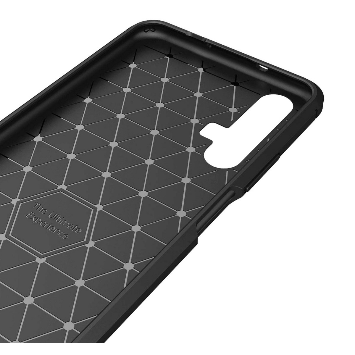 Funda Gel Tpu Tipo Carbon Negra para Huawei Nova 5T / Honor 20