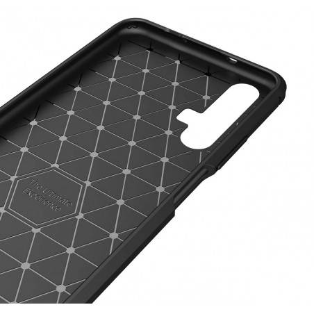 Funda Gel Tpu Tipo Carbon Negra para Huawei Nova 5T / Honor 20