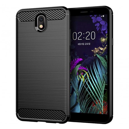 Funda Gel Tpu Tipo Carbon Negra para Lg K30