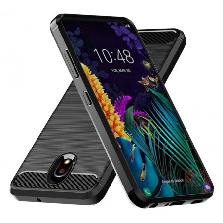 Funda Gel Tpu Tipo Carbon Negra para Lg K30