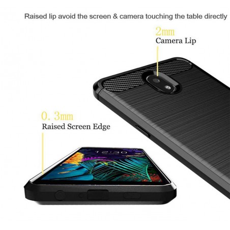 Funda Gel Tpu Tipo Carbon Negra para Lg K30