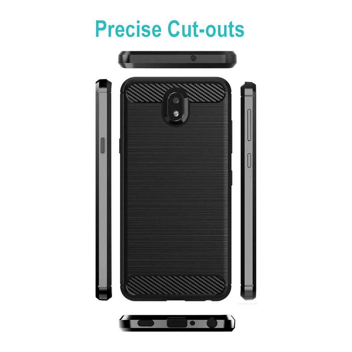 Funda Gel Tpu Tipo Carbon Negra para Lg K30