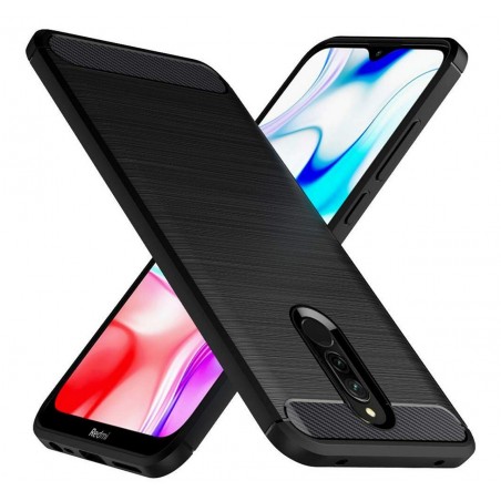 Funda Gel Tpu Tipo Carbon Negra para Xiaomi Redmi 8