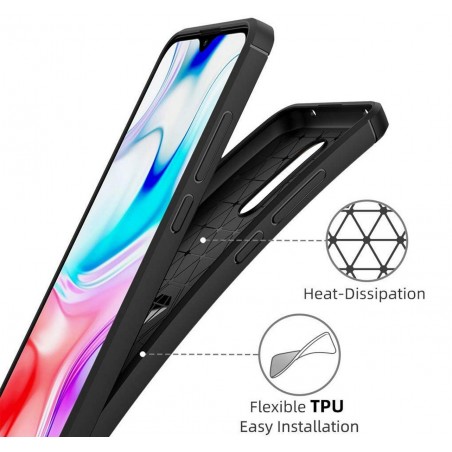 Funda Gel Tpu Tipo Carbon Negra para Xiaomi Redmi 8