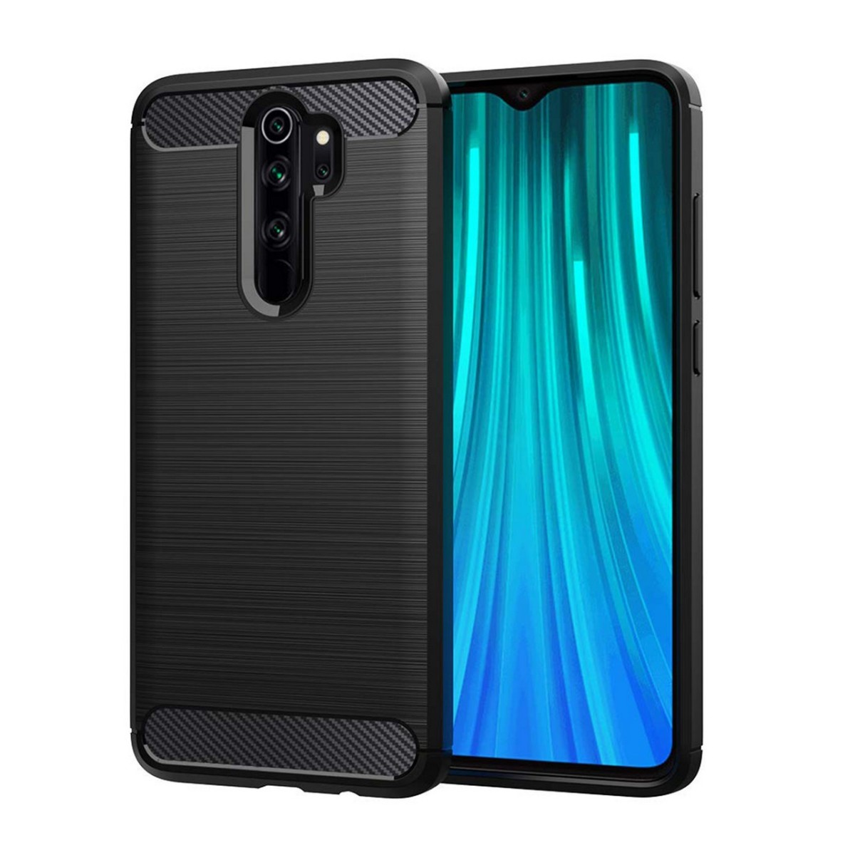 Funda Gel Tpu Tipo Carbon Negra para Xiaomi Redmi Note 8 Pro