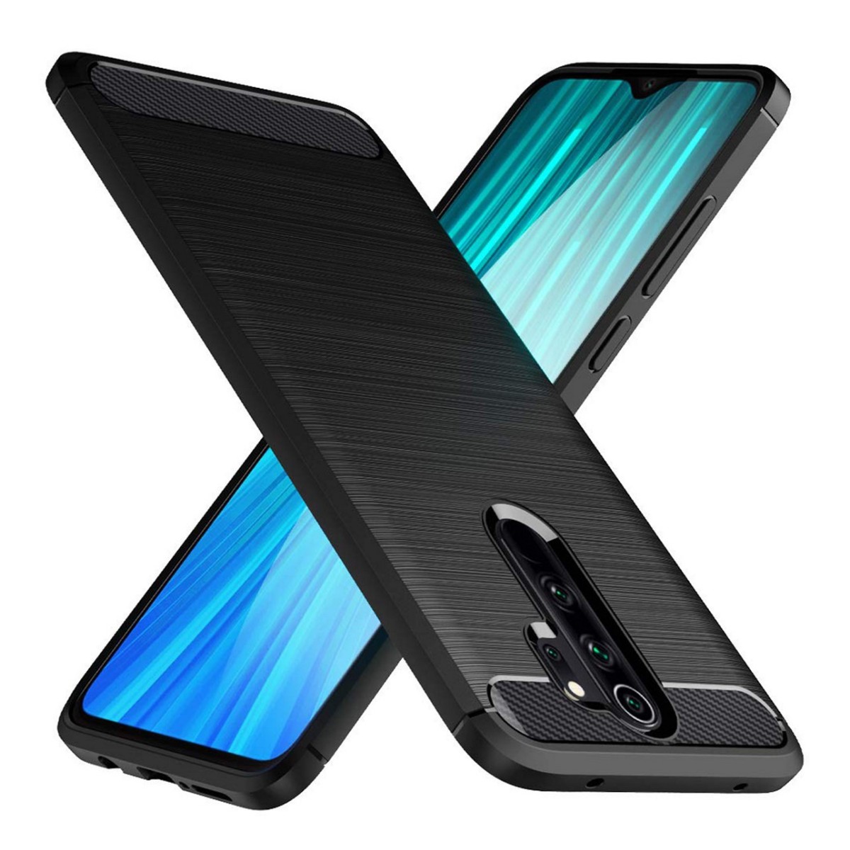 Funda Gel Tpu Tipo Carbon Negra para Xiaomi Redmi Note 8 Pro