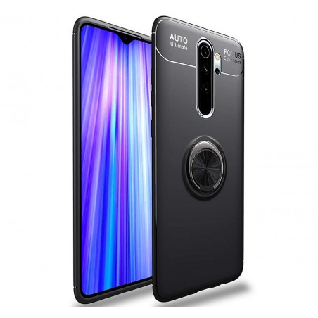 Funda Magnetica Soporte con Anillo Giratorio 360 para Xiaomi Redmi Note 8 Pro Negra