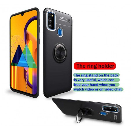 Funda Magnetica Soporte con Anillo Giratorio 360 para Samsung Galaxy M30s / M21 Roja