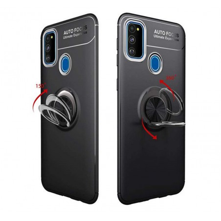 Funda Magnetica Soporte con Anillo Giratorio 360 para Samsung Galaxy M30s / M21 Roja