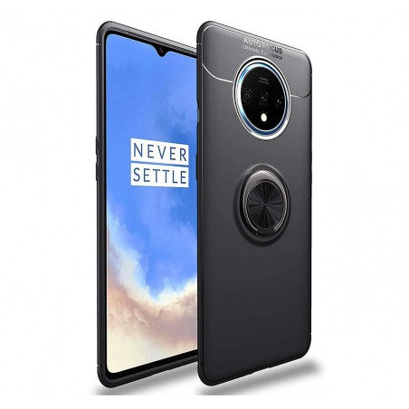 Funda Magnetica Soporte con Anillo Giratorio 360 para Oneplus 7T Negra