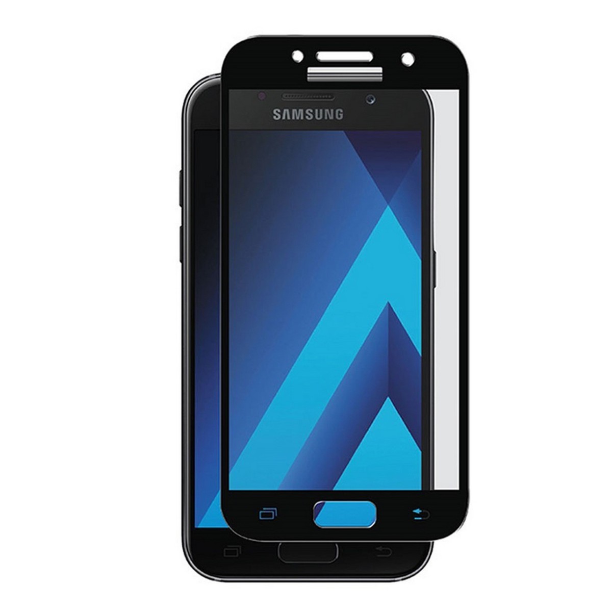 Protector Cristal Templado Frontal Completo Negro para Samsung Galaxy A3 (2017) Vidrio