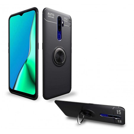 Funda Magnetica Soporte con Anillo Giratorio 360 para Oppo A9 2020 Azul