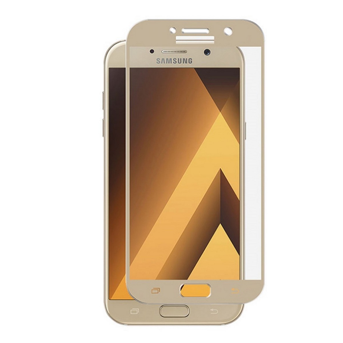 Protector Cristal Templado Frontal Completo Dorado para Samsung Galaxy A3 (2017) Vidrio