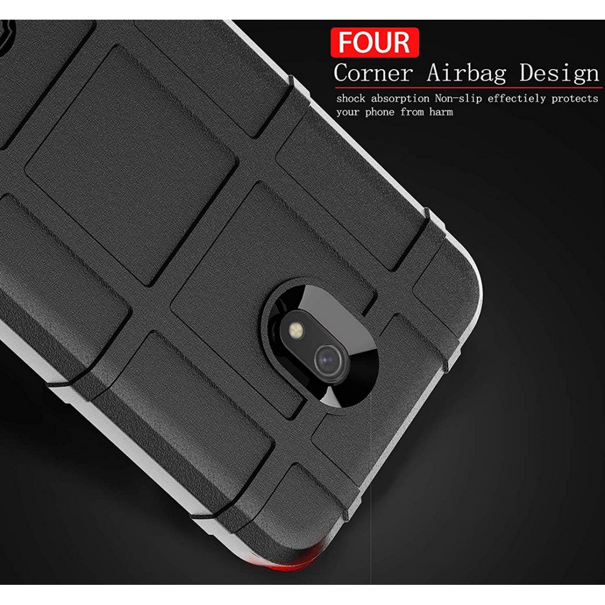 Funda Armor Rugged Shield Antigolpes para Xiaomi Redmi 8A color Negra