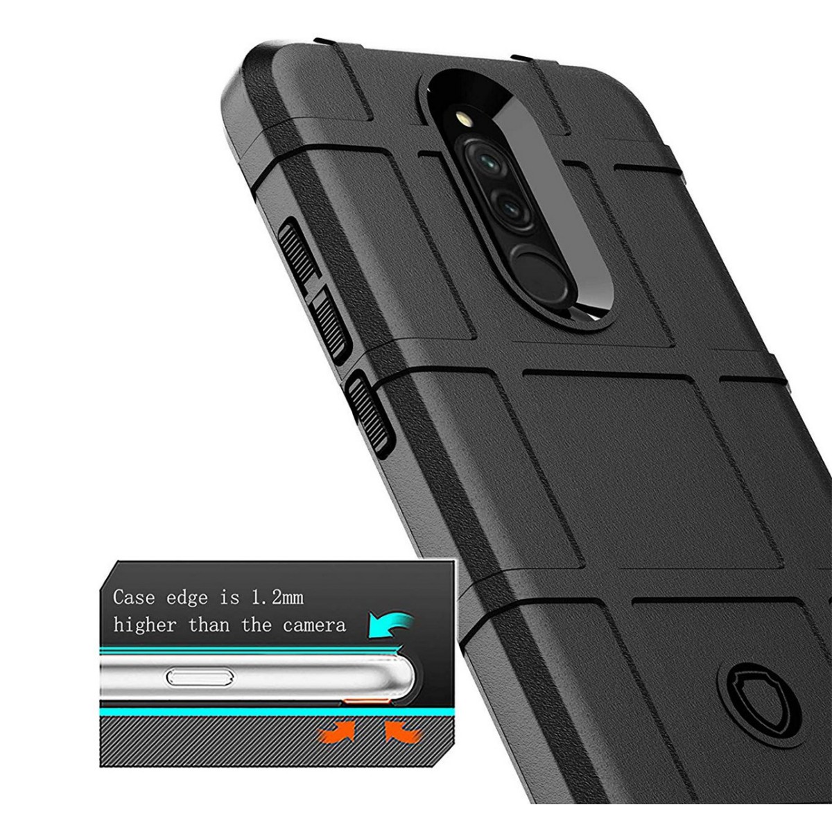 Funda Armor Rugged Shield Antigolpes para Xiaomi Redmi 8 color Negra