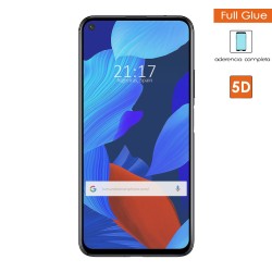 Protector Cristal Templado Completo 5D Full Glue Negro para Huawei Nova 5T / Honor 20 Vidrio 2