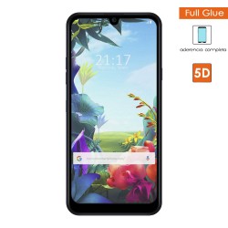 Protector Cristal Templado Completo 5D Full Glue Negro para Lg K40S Vidrio 2
