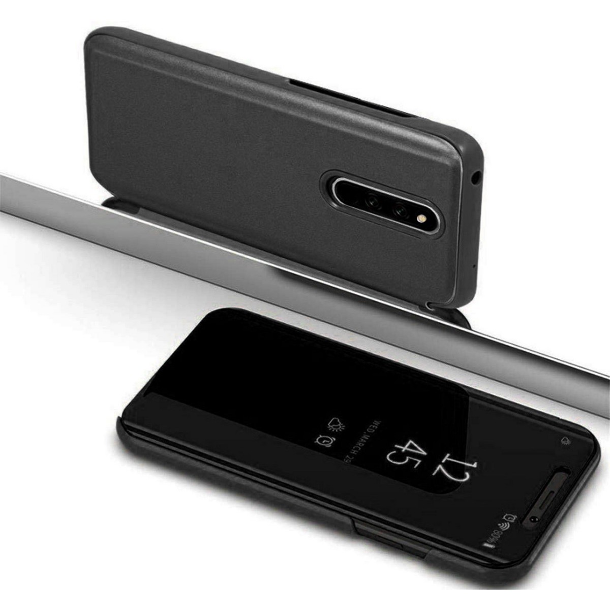 Funda Flip Cover Clear View para Xiaomi Redmi 8 color Negra