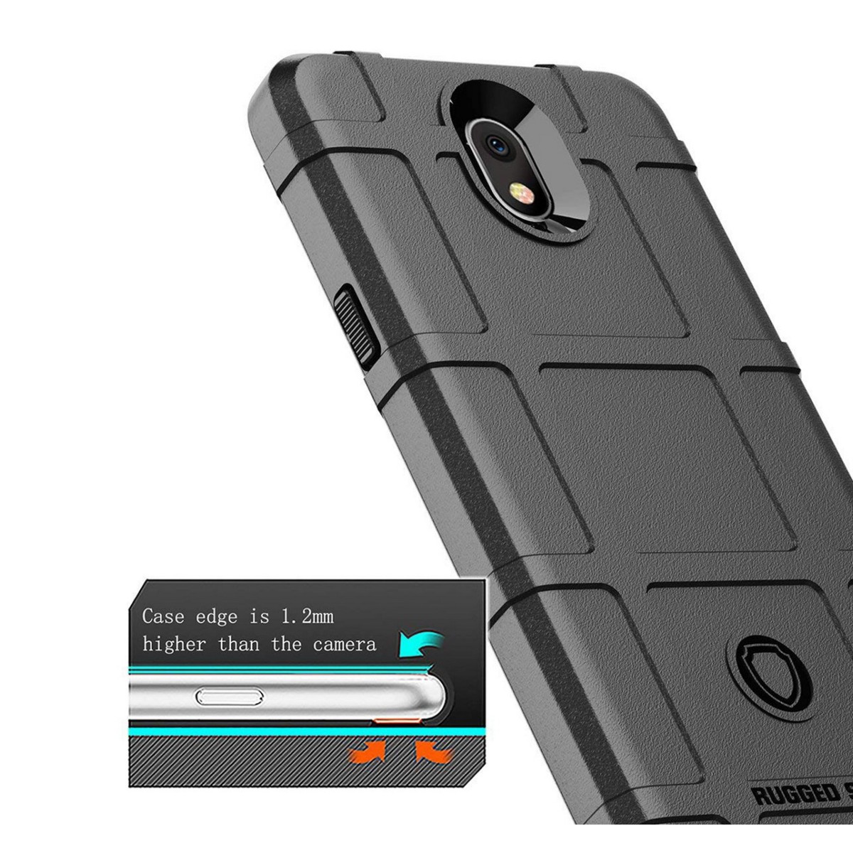 Funda Armor Rugged Shield Antigolpes para Lg K30 color Negra