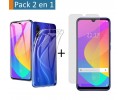 Pack 2 En 1 Funda Gel Transparente + Protector Cristal Templado para Xiaomi Mi 9 Lite