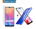 Pack 2 En 1 Funda Gel Transparente + Protector Cristal Templado para Xiaomi Redmi 8