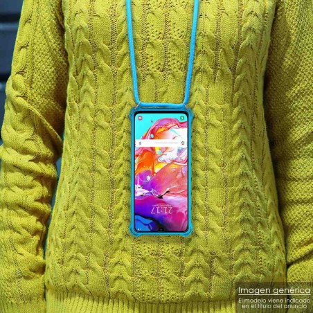 Funda Colgante con Cordon para Xiaomi Redmi Note 8 Pro color Azul
