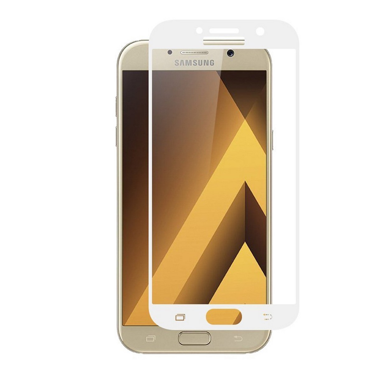 Protector Cristal Templado Frontal Completo Blanco para Samsung Galaxy A5 (2017)  Vidrio
