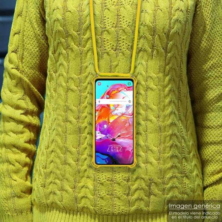 Funda Colgante con Cordon para Samsung Galaxy S10 color Amarillo