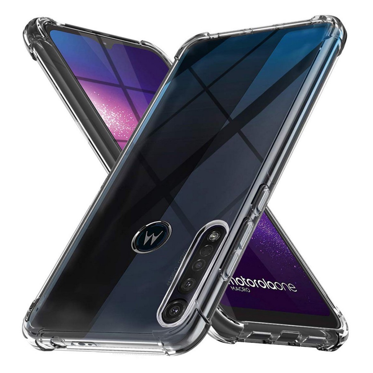 Funda Gel Tpu Anti-Shock Transparente para Motorola One Macro