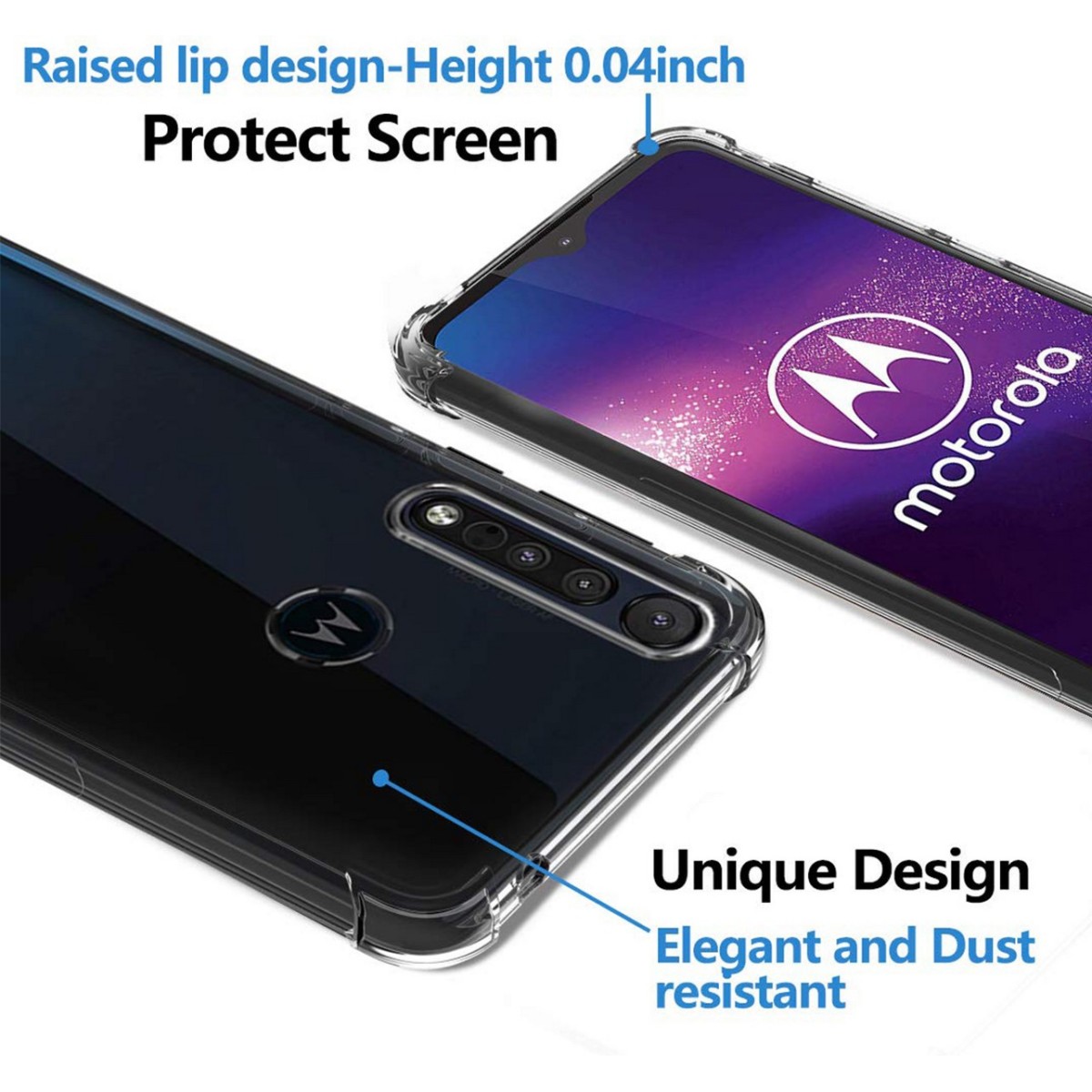 Funda Gel Tpu Anti-Shock Transparente para Motorola One Macro
