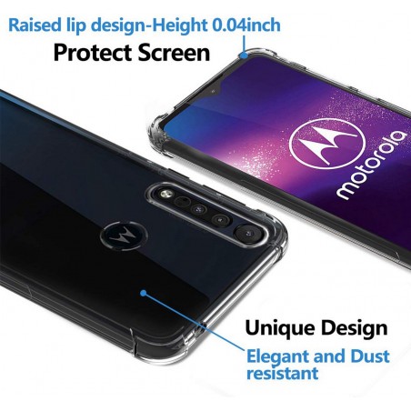 Funda Gel Tpu Anti-Shock Transparente para Motorola One Macro