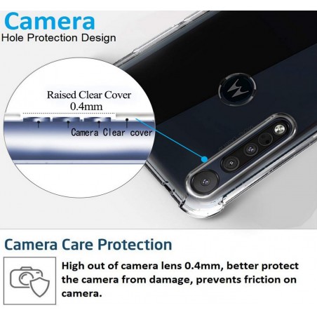 Funda Gel Tpu Anti-Shock Transparente para Motorola One Macro