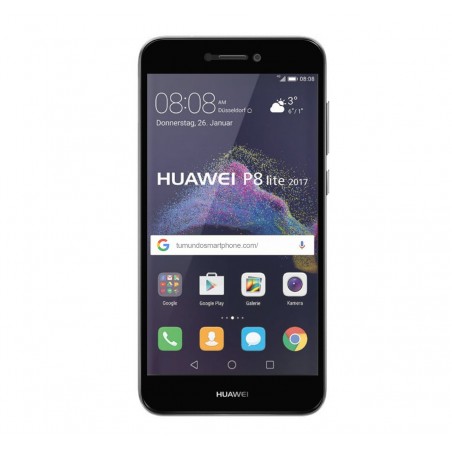 Protector Cristal Templado Frontal Completo Negro para Huawei P8 Lite 2017 Vidrio