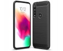 Funda Gel Tpu Tipo Carbon Negra para Motorola Moto G8 Plus