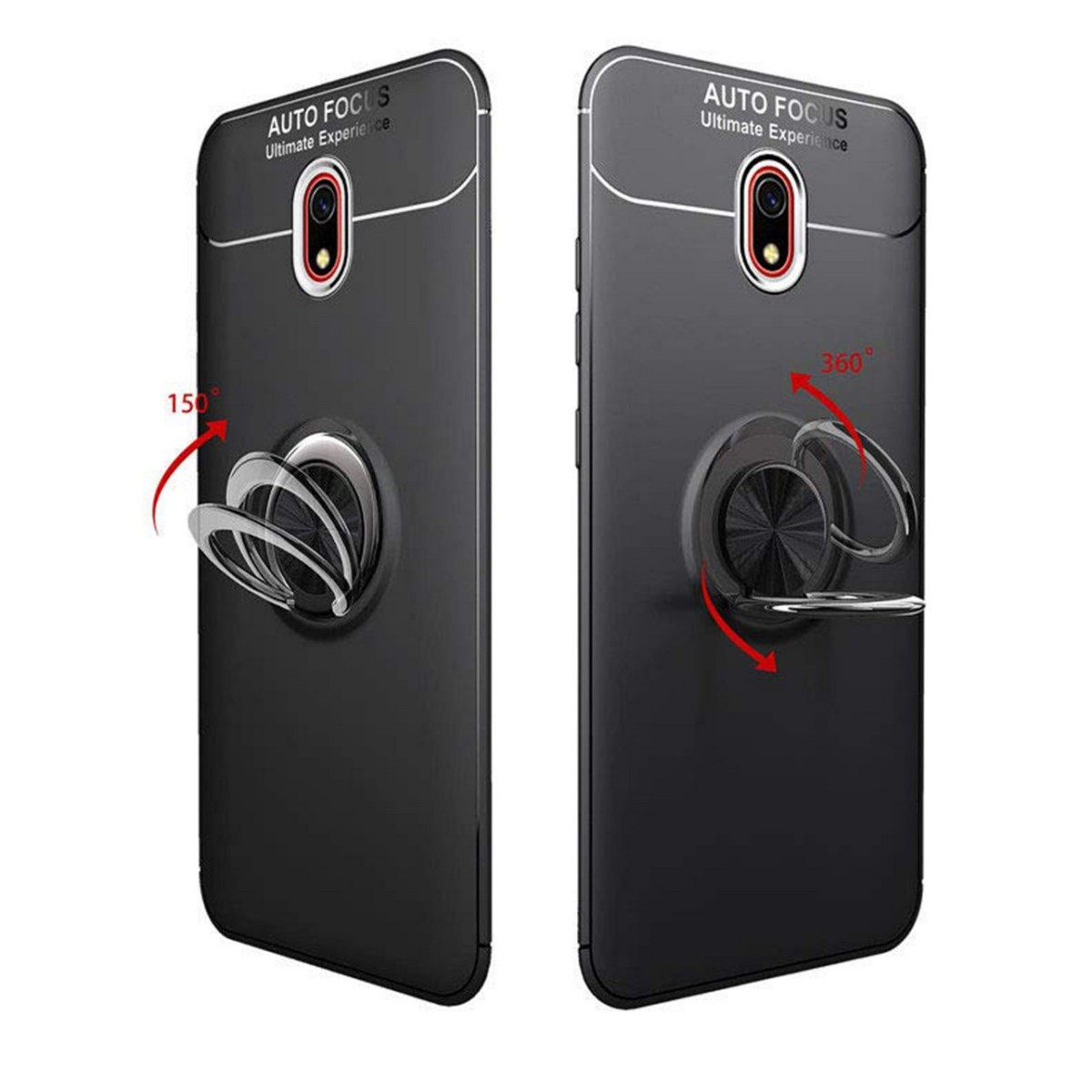 Funda Magnetica Soporte con Anillo Giratorio 360 para Xiaomi Redmi 8A Negra
