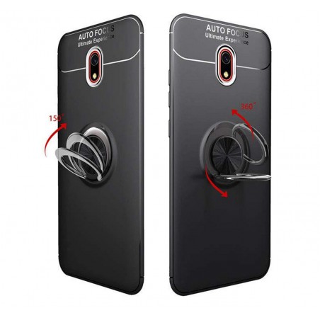 Funda Magnetica Soporte con Anillo Giratorio 360 para Xiaomi Redmi 8A Negra