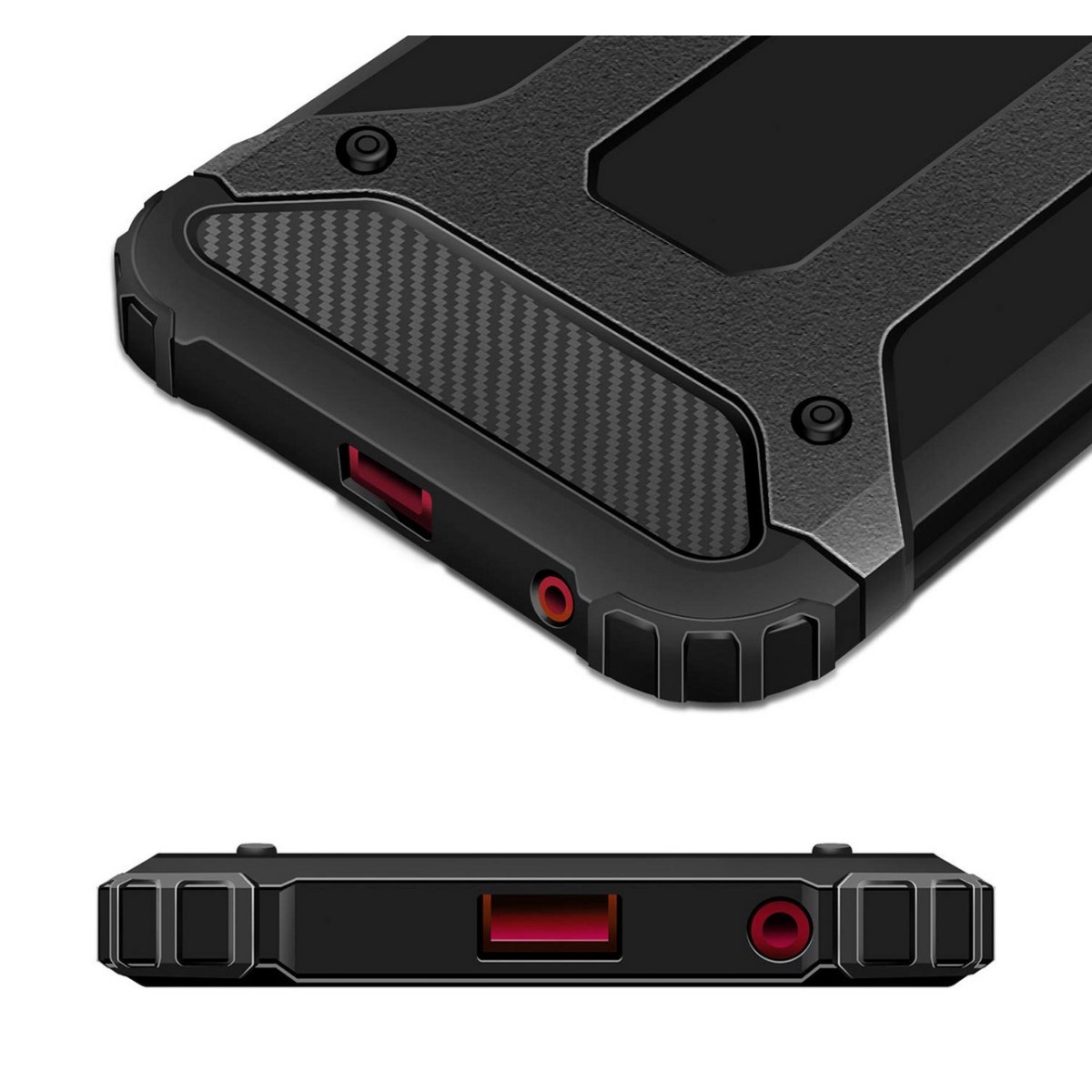 Funda Tipo Hybrid Tough Armor (Pc+Tpu) Negra para Xiaomi Redmi 8A