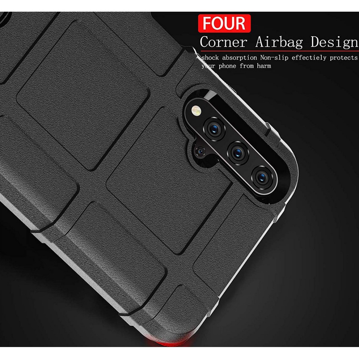 Funda Armor Rugged Shield Antigolpes para Huawei Nova 5T / Honor 20 color Negra