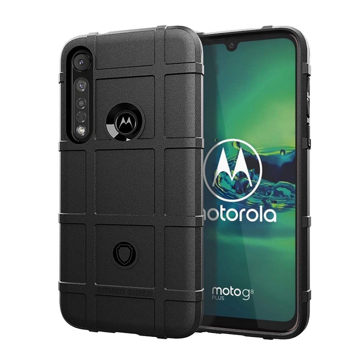 Funda Armor Rugged Shield Antigolpes para Motorola Moto G8 Plus color Negra