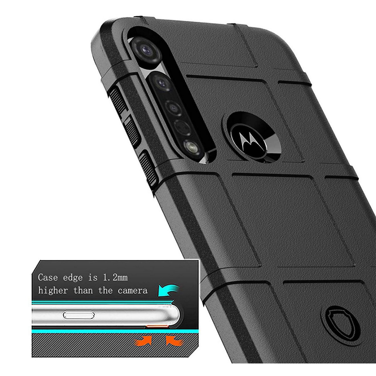 Funda Armor Rugged Shield Antigolpes para Motorola Moto G8 Plus color Negra